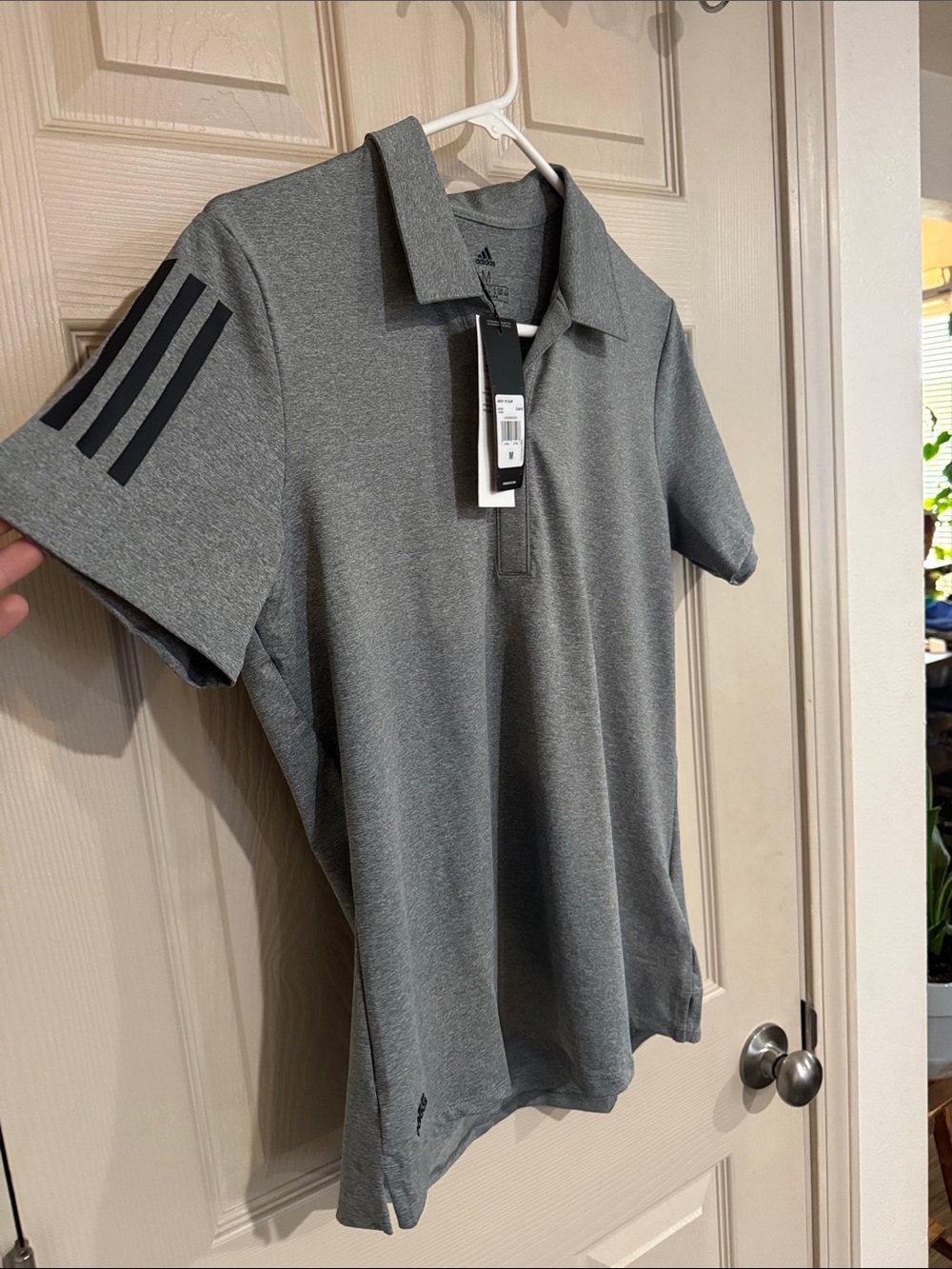 adidas Womens medium Heather Gray Athletic Polo - Picture 3 of 4